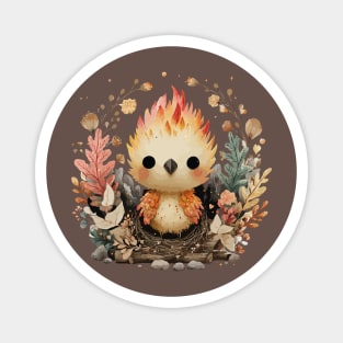 Baby Phoenix Rebirth - Mythical Fantasy Folk Art Magnet